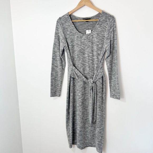 NEW A Pea in the Pod Maternity Tie-Front Dress Heather Gray Size Large NWT - Picture 5 of 14